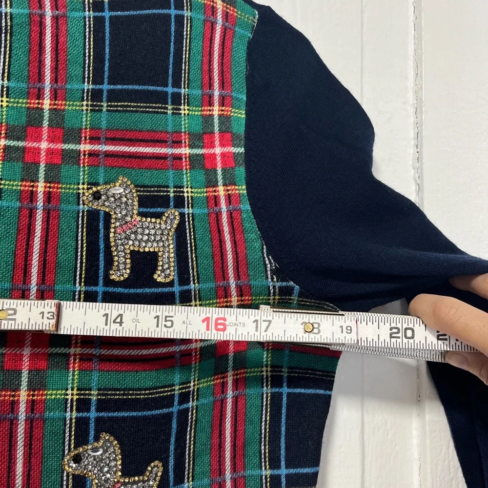 Talbots Merino Wool Plaid Crewneck Dog Sweater size small - Picture 7 of 8